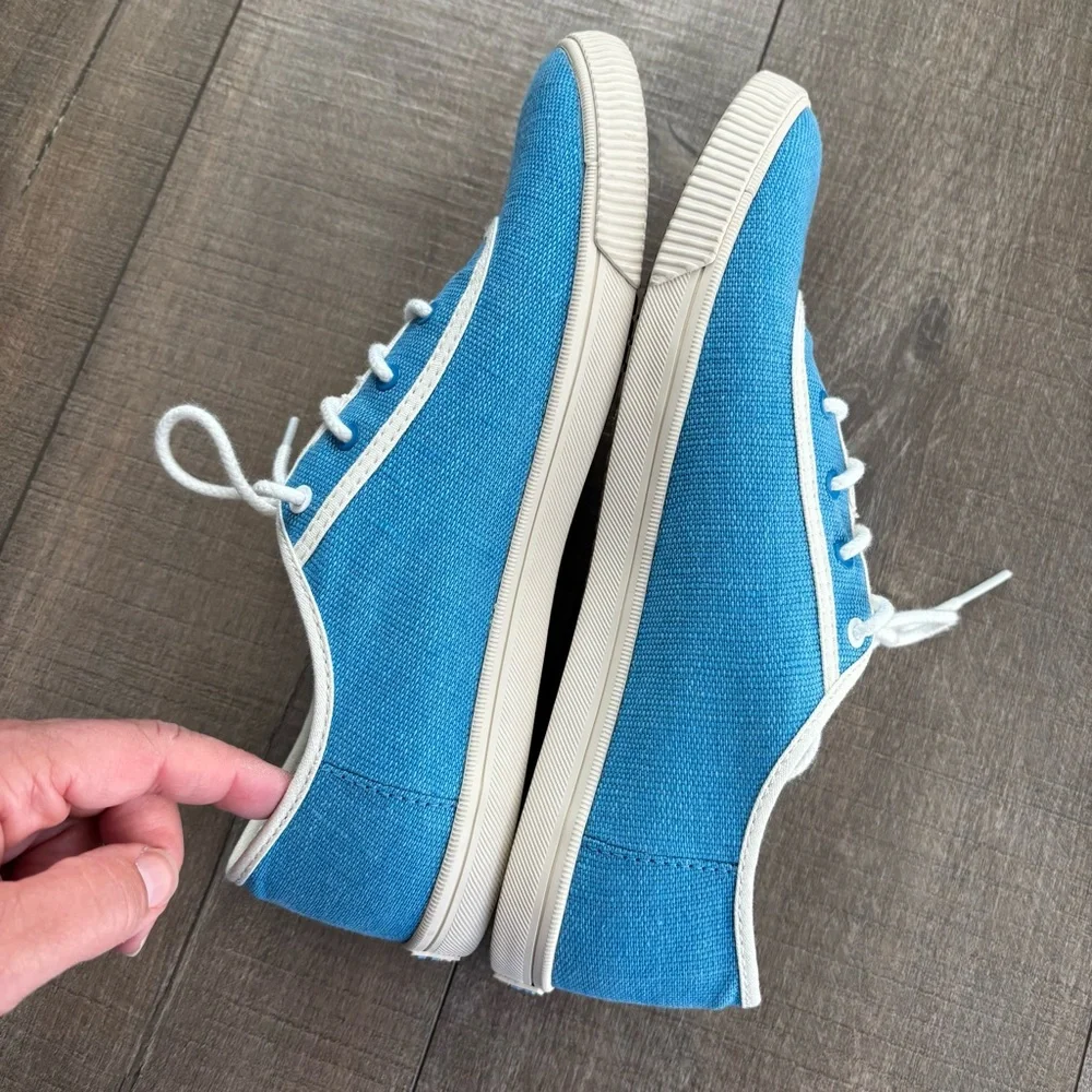Toms Carmel Lifestyle Sneakers Blue Lace up Canvas Women's Size 9